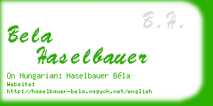 bela haselbauer business card
